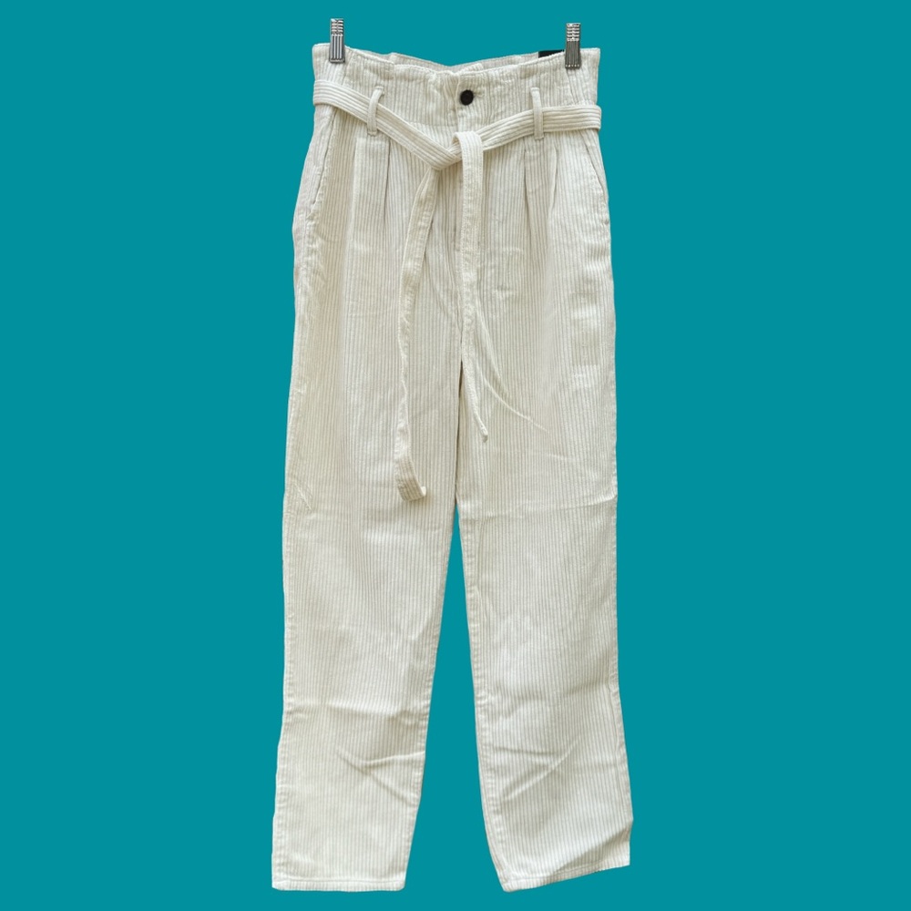 Abercrombie & Fitch Cream Corduroy Pants Relaxed Fit